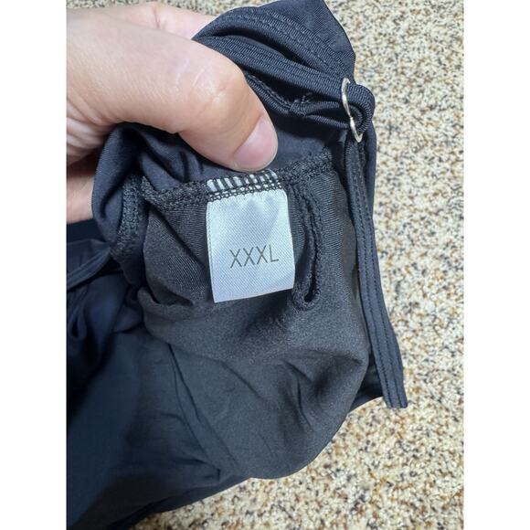 Tankini Swimsuit‎ Ruffled Tank Tummy Control Black Striped Modest Swimwear XXXL - Picture 6 of 8